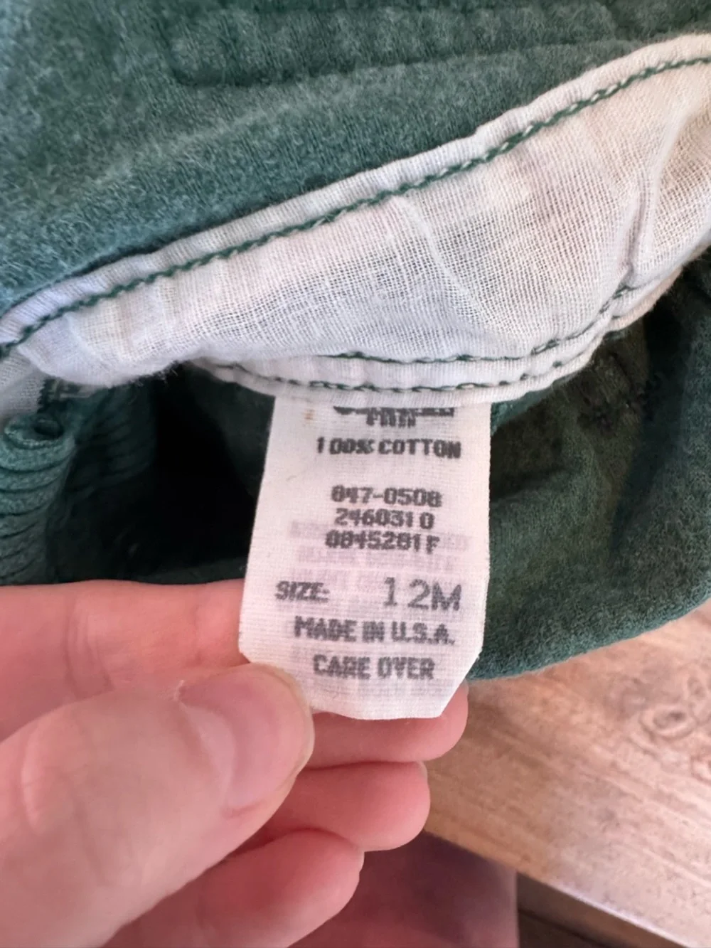 Vintage OshKosh B'gosh emerald green corduroy toddler overalls